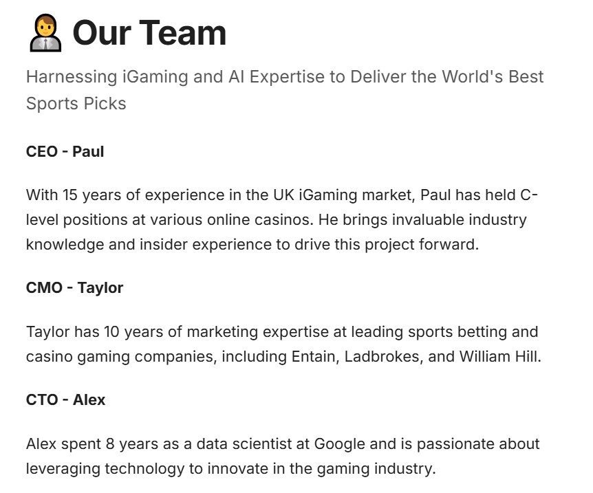 Careful with @sharpsportsai guys. It is an anonymous team (they tell you to look at the "team" in their docs with the most generic first names and nothing you can find about them. They ban every single person asking about more info on the team. Some serious red flags #ScamAlert