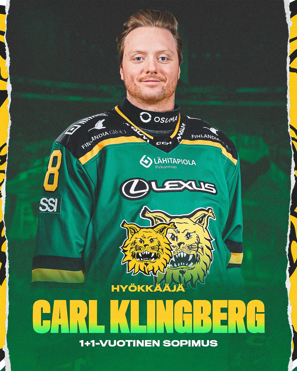 Ilves on tehnyt 1+1-vuotisen sopimuksen Carl Klingbergin kanssa! 33-vuotiaan ruotsalaishyökkääjän sopimus sisältää seuran option ensi kaudesta. 🔥

📝 Tiedote: ilves.com/ruotsalaishyok…

#Ilves #Liiga #Tampere