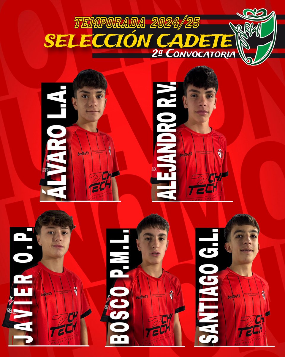 CdcNuevoMolino's tweet photo. 🔴SELECCIONES⚫️
Enhorabuena a SANTI, JAVI, ALEJANDRO , BOSCO y ÁLVARO, nuestros CADETES por su convocatoria con la SELECCIÓN ONUBENSE, premio a la gran temporada que están realizando.
#OrgulloRojinegro #ADNMolino #CompetimosyFormamos https://t.co/EbVBiz2keo