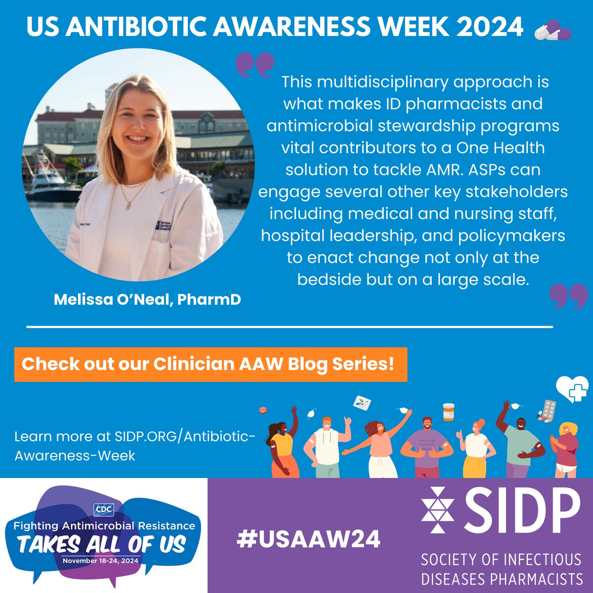 As #USAAW24 winds down, we want to thank everyone for their contributions to science and healthcare in the fight against AMR! Check out our featured clinician perspectives as they detail how it Takes All of Us to mitigate resistance! 💊  

Read more: buff.ly/3rZ7S8g