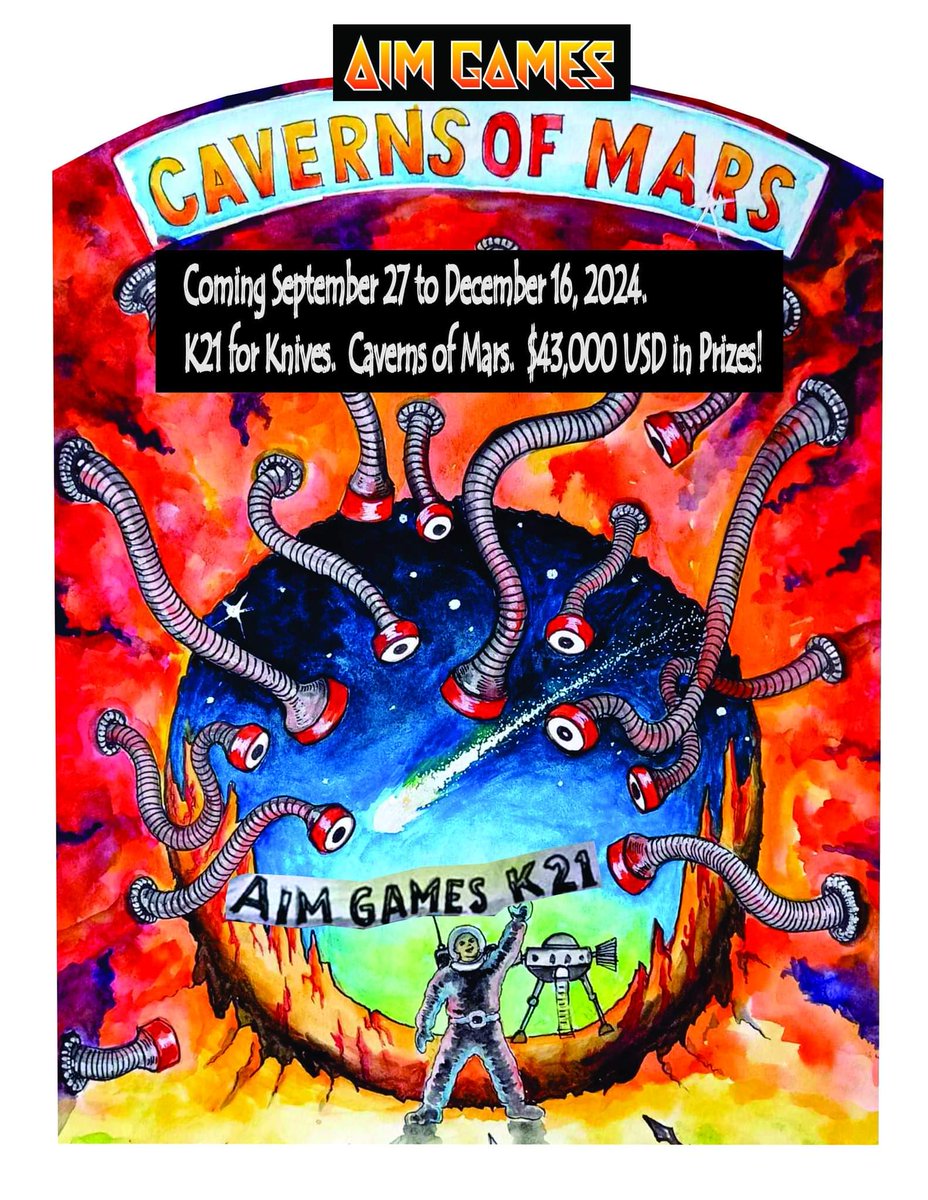 Knifethrower's tweet photo. @elonmusk we are under a month remaining in the Caverns of Mars.    #aimgames #nonprofit https://t.co/mBbcX4oPey