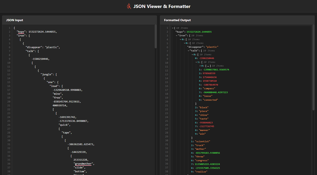001ABID's tweet image. Free online JSON viewer and formatter from CodeRomeos. Enhance your productivity with our beautiful, easy-to-use JSON viewer and formatter. Perfect for students, developers, and professionals. #JSON #jsonviewer #jsonformatter #coderomeos #React
coderomeos.org/utils/json-vie…