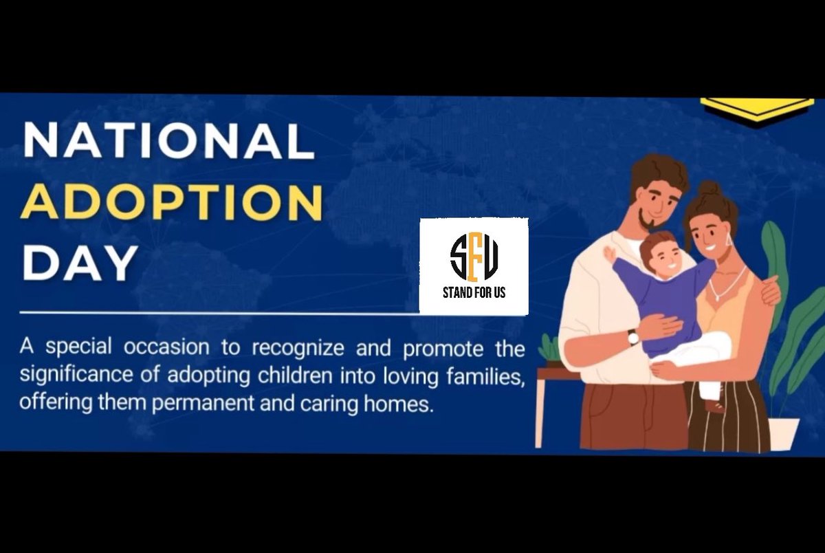 StandForUsCorp's tweet photo. Every day is a day to celebrate the power of adoption and the love it brings to families. Yesterday was National Adoption Day, a special occasion to honor those who open their hearts and homes to children in need.

#NationalAdoptionDay #AdoptionAwareness #StandForUs #FosterCare https://t.co/RsBKo2ALzI