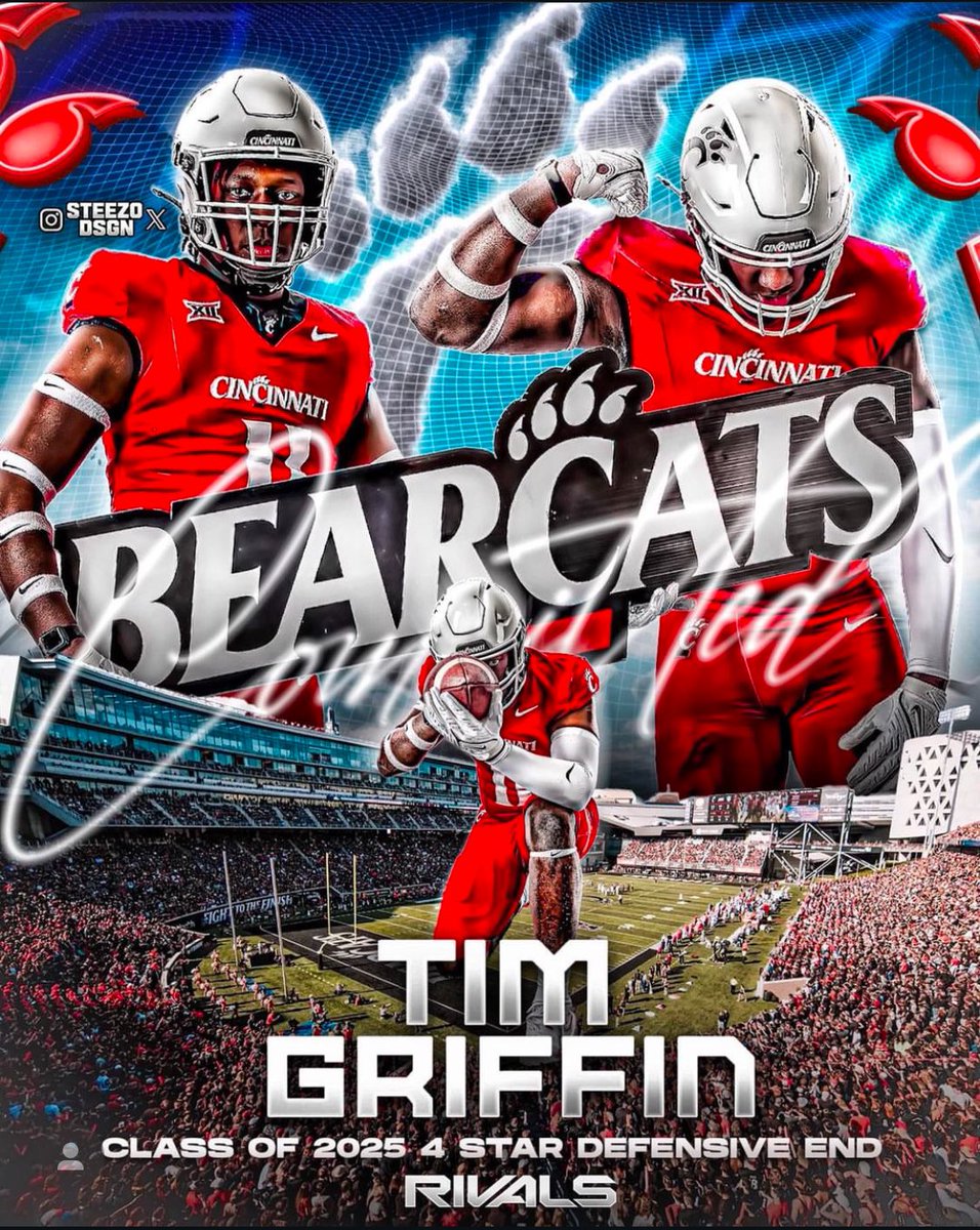 AlcovyHSFootball (@alcovyfootball) on Twitter photo "Yesterday, c/o '25 DL <a href="/Tim3Griffin0/">Timothy (Tim , Tj) Griffin</a> committed to <a href="/GoBearcatsFB/">Cincinnati Football</a>! 🐾 Congrats on being the 1st of our SR class to commit—signing in Dec, enrolling early!
Big thanks to our Recruiting Coordinator <a href="/Coach_Pickett4/">Nafis Pickett</a> for his hard work. More SRs signing in Feb! 💪 #NextLevel" "Yesterday, c/o '25 DL <a href="/Tim3Griffin0/">Timothy (Tim , Tj) Griffin</a> committed to <a href="/GoBearcatsFB/">Cincinnati Football</a>! 🐾 Congrats on being the 1st of our SR class to commit—signing in Dec, enrolling early!
Big thanks to our Recruiting Coordinator <a href="/Coach_Pickett4/">Nafis Pickett</a> for his hard work. More SRs signing in Feb! 💪 #NextLevel"