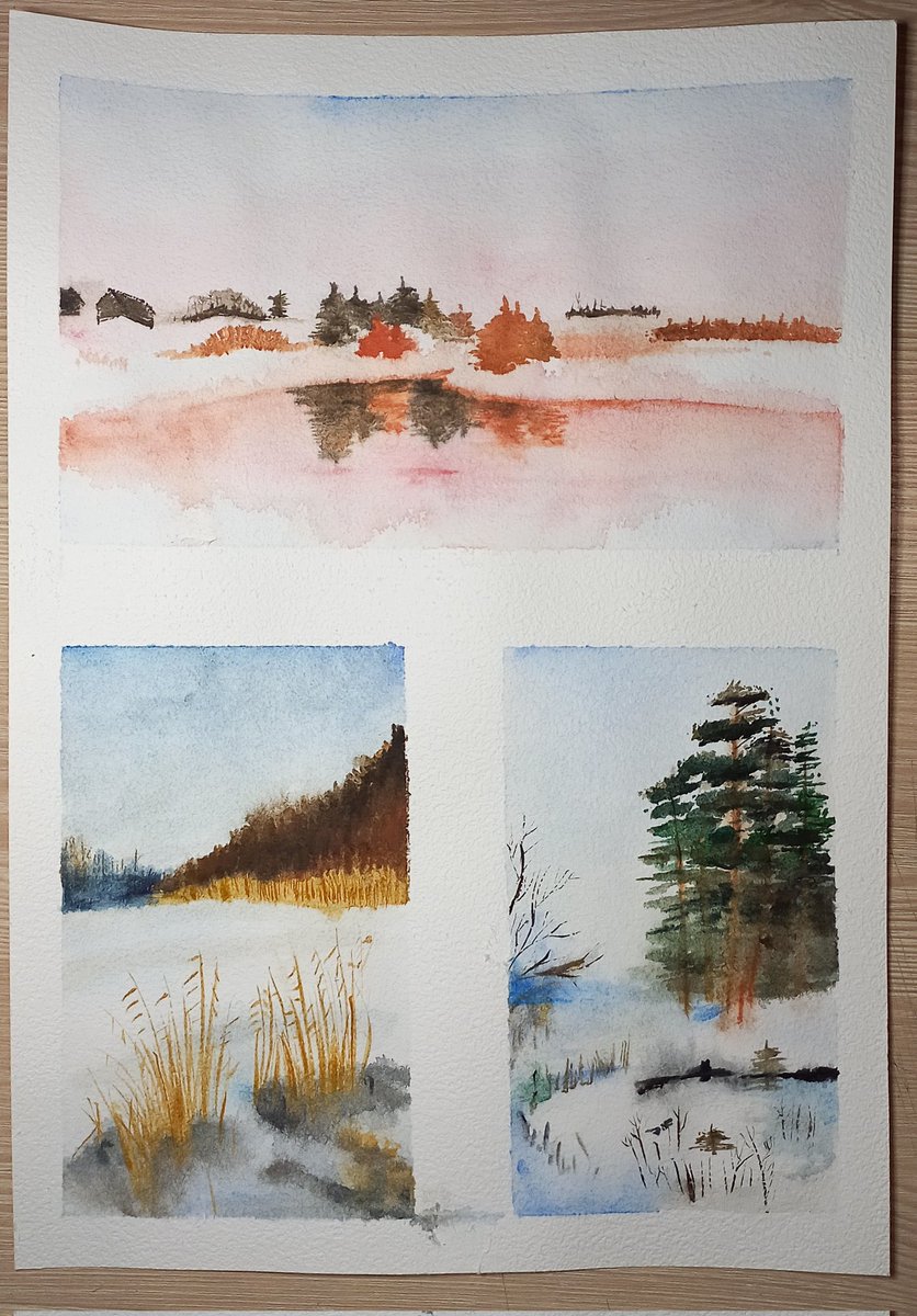 Акварельні скетчі. Чесне слово, в житті воно вигляд має значно кращий, але фото ніколи цього не передасть. 
#украрт