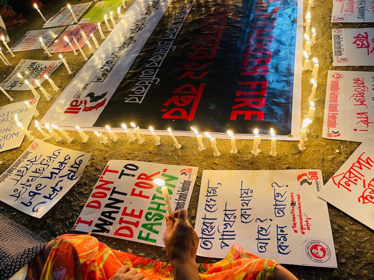 NazmaAkter73's tweet photo. It's been a decade since the tragic #Tazreen_Fire. We stand in solidarity with the victims and their families. SGSF calls for the immediate penalty for the owner of Tazreen Fashions. We urge the Brand to #SigntheAccord. https://t.co/5ESI54uqyK