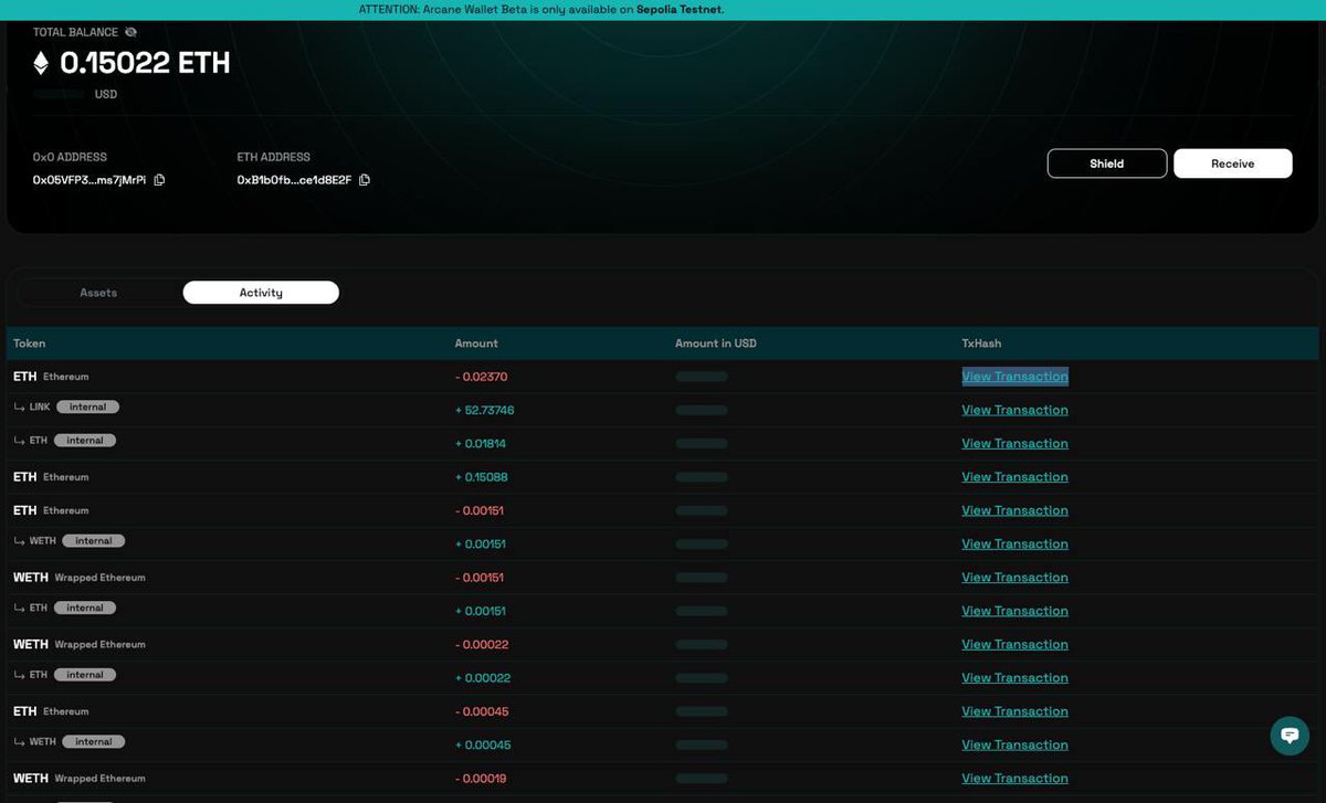 0x0exchange's tweet image. We&apos;ve had an amazing few weeks, and kudos to everyone who shared their feedback, you&apos;re shaping the future of privacy in Web3! 🙌

Here&apos;s what&apos;s new in Arcane Wallet Beta v2:

- Enhanced wallet activity/history tracking 📜
- Support for shielded &amp;amp; non-shielded asset listings 🛡️
-…