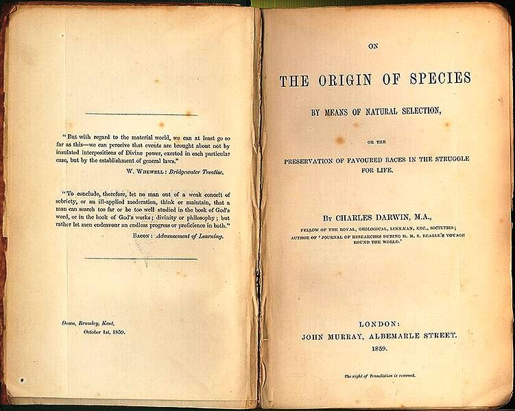 Nereide's tweet image. 24 November 1859: &apos;On the Origin of Species by Means of Natural Selection&apos;, Charles Darwin&apos;s groundbreaking book, was published.

Darwin&apos;s magnum opus is considered to be the foundation of evolutionary biology and is undoubtedly one among the most important books in the history…