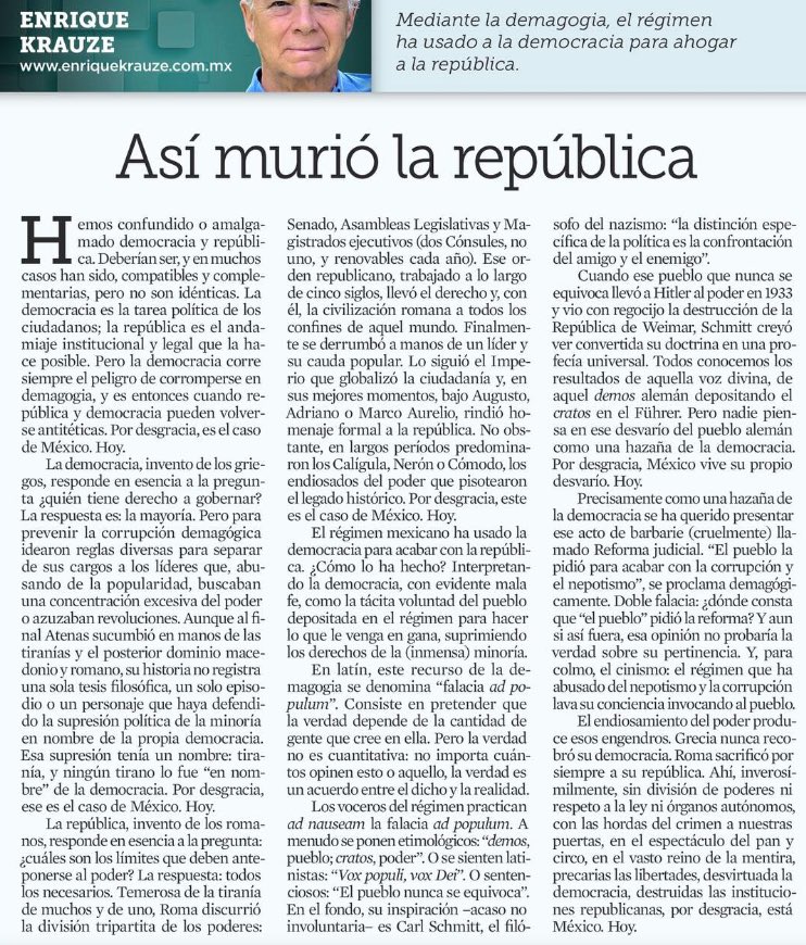 GmoSheridan's tweet photo. Narra @EnriqueKrauze cómo murió la república: https://t.co/d3m4aU3nEV