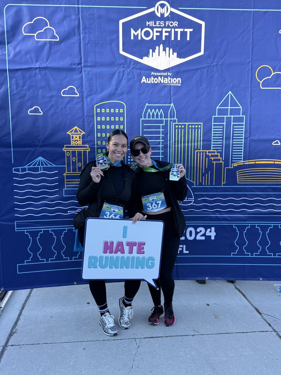 NicoleKHinojosa's tweet image. Spent Saturday completing my first 10k run w/ my work bestie! @ValdesKyara Thank you for encouraging me to sign up, I am so proud of us for not giving up &amp;amp; running the whole thing! when’s our next race?! #LifeAtATT #HealthyHabits #RunningForACause #MilesforMoffitt @One_FLA