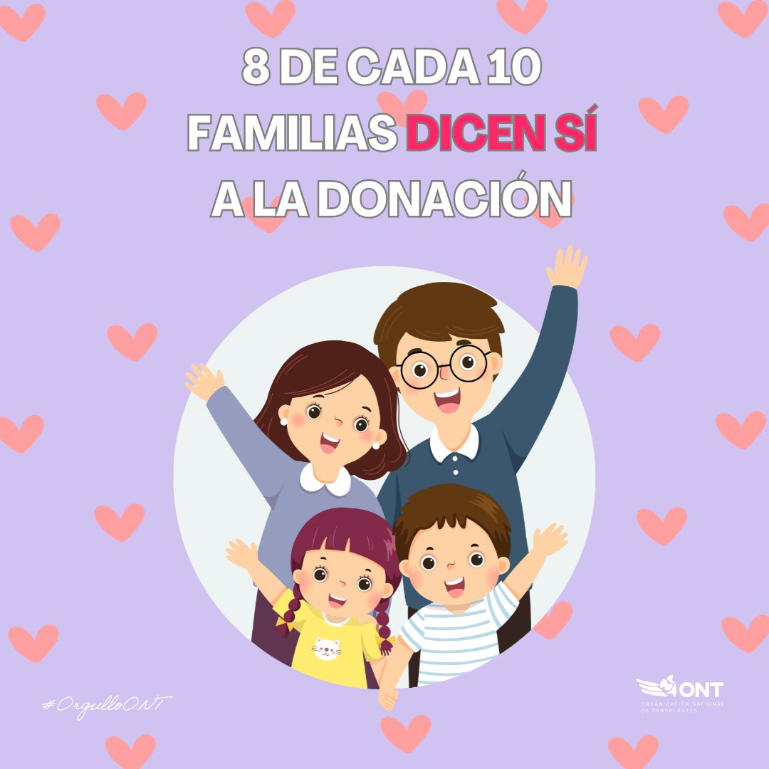 ✅ En #España, más del 80% de las familias dice ‘sí’ a la #donación. En un momento tan duro, prima siempre la generosidad. Un consentimiento que #dejahuella👣 en muchas vidas. ¡GRACIAS! por hacerlo posible #OrgulloONT💙