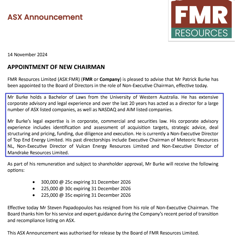 BlessedIM007's tweet photo. $FMR $FMR.AX

Monthly Update: 
Mostly consolidated in the range of 18-20 with New Chairman Appointed!🧘‍♂️

SOI: 23.4M
EV: $1M🧐

Disc: Held 😇 https://t.co/U0211Cb96v