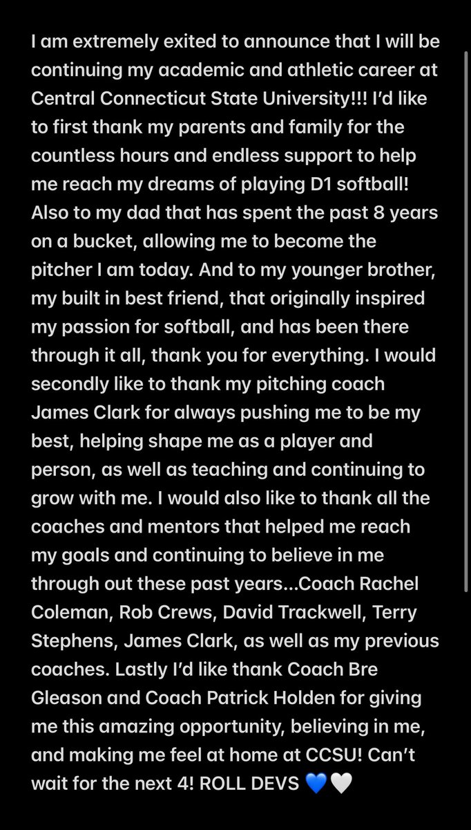 McKenna Stewart 2025 (@mckennas_7) on Twitter photo 100% COMMITTED ‼️‼️‼️
Beyond excited to say…
ROLL DEVS 💙🤍
<a href="/CoachGleason/">Bre Gleason</a> <a href="/PtrckHldn/">Patrick Holden</a> <a href="/_coachrachel/">Rachel Coleman</a> <a href="/CompleteGame/">Rob Crews</a> <a href="/StarsNat18U/">Stars National Coleman 18U</a> <a href="/starsnationalfp/">Stars Organization</a> <a href="/coachClark_UPA/">James Clark United Pitching Academy</a> 100% COMMITTED ‼️‼️‼️
Beyond excited to say…
ROLL DEVS 💙🤍
<a href="/CoachGleason/">Bre Gleason</a> <a href="/PtrckHldn/">Patrick Holden</a> <a href="/_coachrachel/">Rachel Coleman</a> <a href="/CompleteGame/">Rob Crews</a> <a href="/StarsNat18U/">Stars National Coleman 18U</a> <a href="/starsnationalfp/">Stars Organization</a> <a href="/coachClark_UPA/">James Clark United Pitching Academy</a>