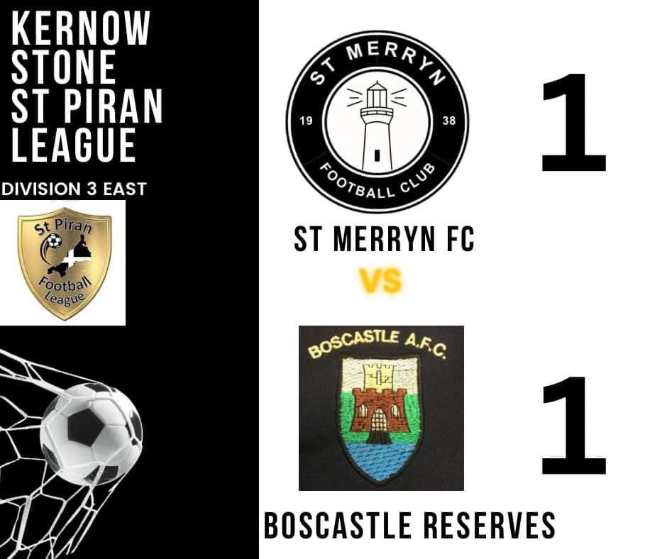 Not the result we’d hoped for, but very tricky conditions for both sides and we share the points. 

A direct FK in the first half from Isaac Hopkins put us 1-0 up before half time. Boscastle equalised near the end and we couldn’t quite find a winner.
Next week away at Biscovey