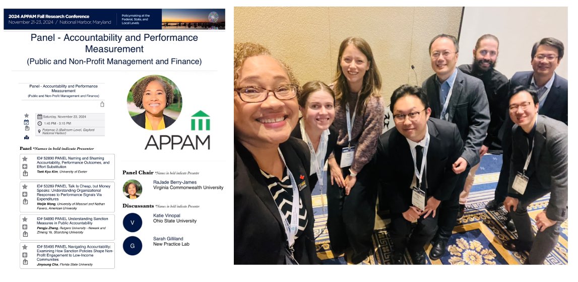 #ThankYou for attending our panel on Accountability and Performance Measurement in the policy area for Public and Non-Profit Management and Finance at #2024APPAM

"What gets measured, gets done."