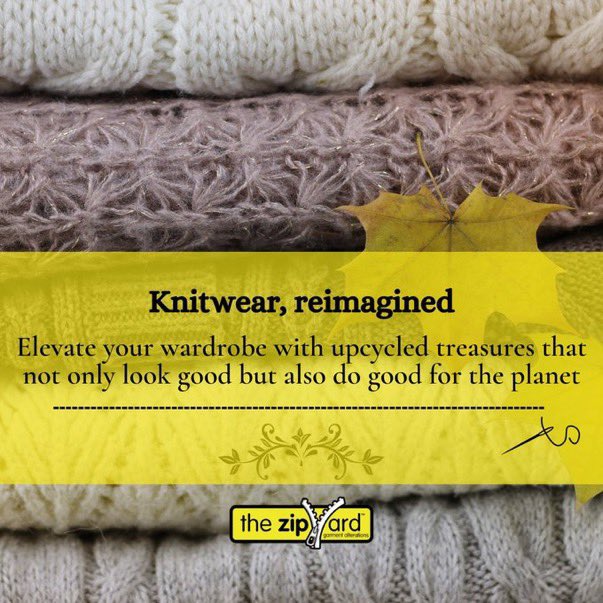 Join the upcycling movement and give your sweater a second chance to shine! ♻️

#sustainablefashion #sustainability #restyle #upstyle #alterations #thezipyard #lookgreatfeelfantastic