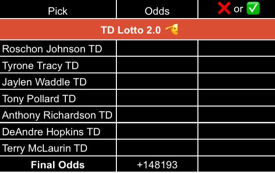 ParlayPatLT's tweet image. Stuck at work all day. One of the most boring Sunday slates I can recall. Doesn’t mean there isn’t opportunity. Too many plays. Attack the day. Lottos, Same Games, 🧼🍽️🫡. You Know What To Do. 🫡