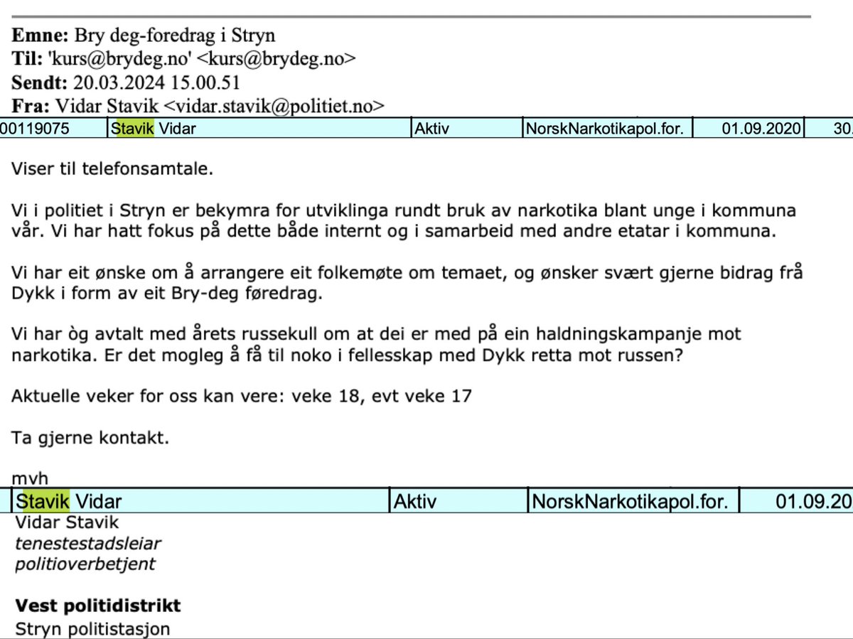 «Hva sier du? At NN(P)F kontakter seg selv på vegne av politiet og bestiller kurs? Det er bare konspiratorisk!»

Virkeligheten: