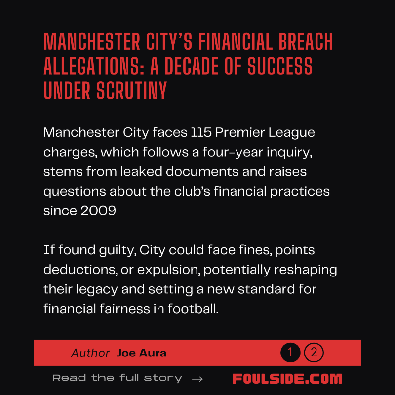 TheFoulside's tweet photo. ⚖️ Manchester City’s Day in Court ⚖️

The Premier League hearing into 115 financial breach charges is underway.

Could this landmark case redefine football’s financial rules and City’s dominance?
