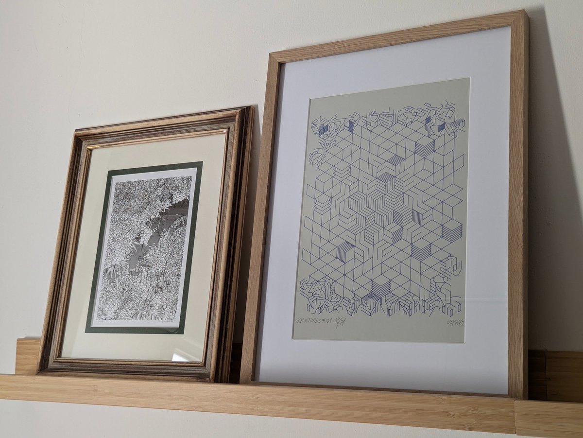 pircasa's tweet image. I'm missing a point with digital art, but i like these works in tangible forms. Maybe also for the inspirational value of having original works nearby. Thanks #plottertwitter artists !