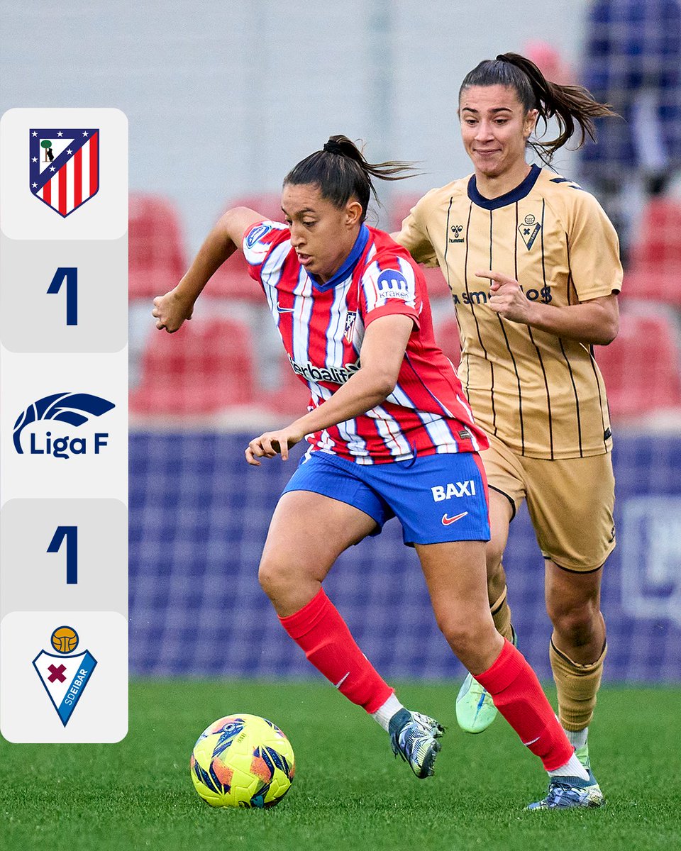 🤝 Reparto de puntos entre Atleti y Eibar con goles de Ane Campos y Fiamma

#LigaF | #AtletiEibar