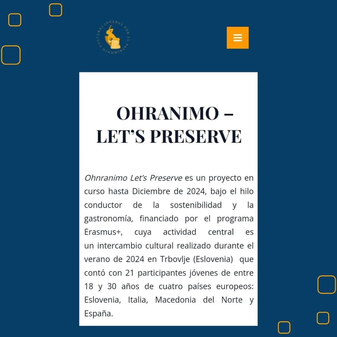ajpc_patrimonio's tweet photo. 💡Tenemos una noticia💡 Hemos creado una página con más información sobre el proyecto Erasmus+ #OhranimoLetsPreserve. No dudeis en leerla https://t.co/QB5ZdeiGS6 https://t.co/pdbpaZwSlC
