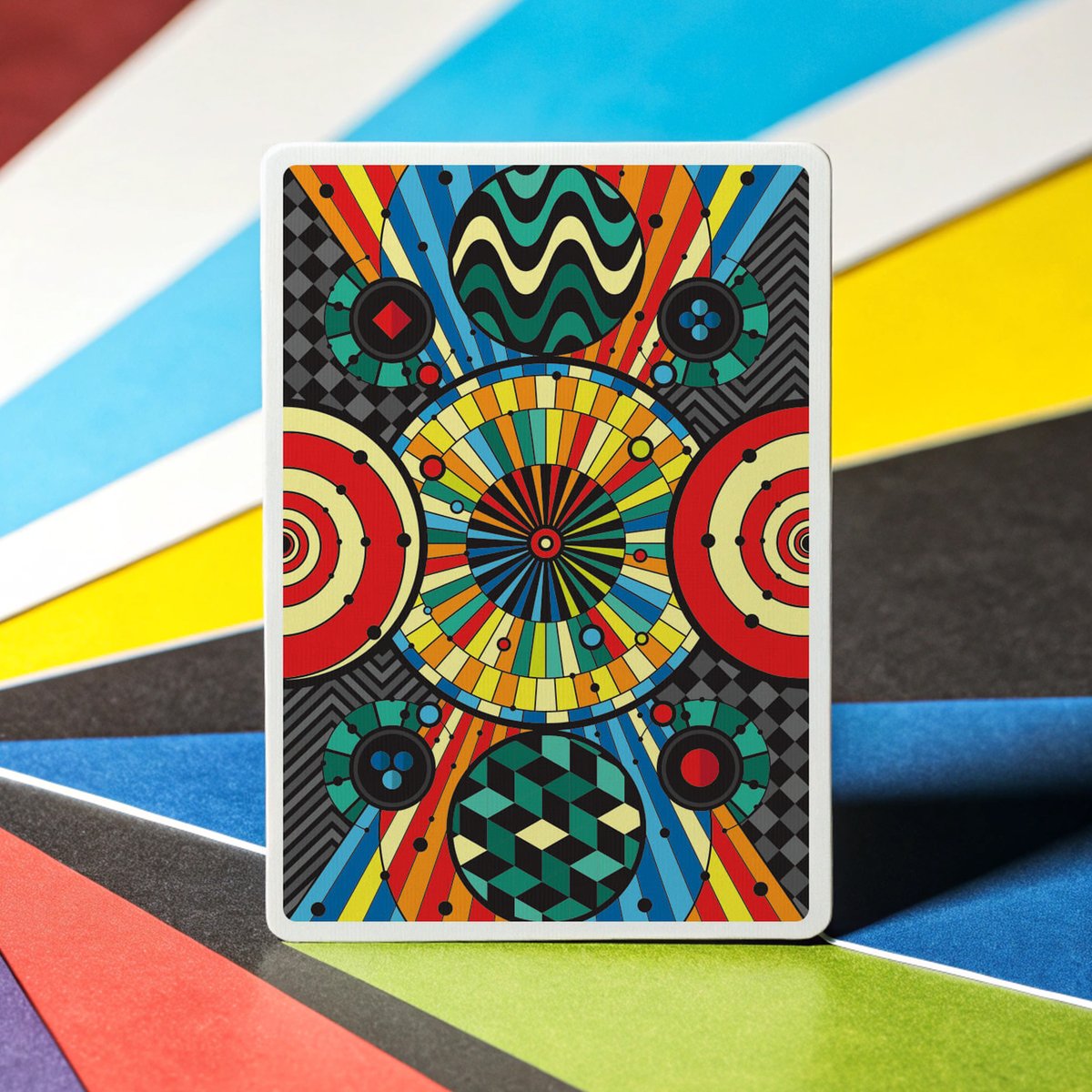 playingarts's tweet photo. Backside design by Evgeny Kiselev @kiselev__evgeny for Edition One is a vortex of bold colors &amp; mesmerizing geometry. 🌀✨

🔗 Explore more: https://t.co/A2cZPaHbVr

#PlayingArts #EvgenyKiselev #CardArt #EditionOne #GeometricDesign https://t.co/q3qr6IpW0G