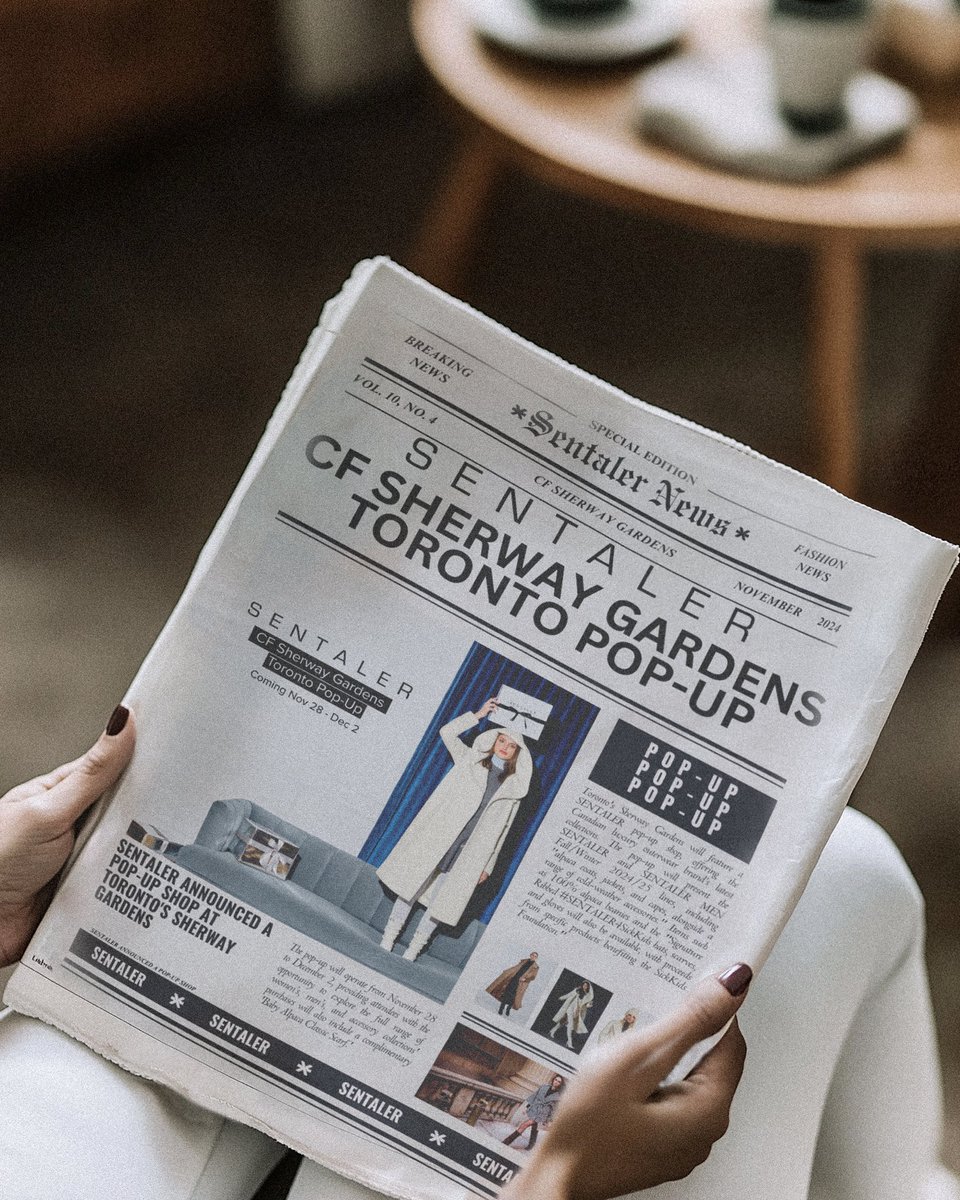 SENTALER is coming to CF Sherway Gardens Mall, Toronto! Visit our pop-up November 28 to December 2 to see, touch, try and feel what everyone is talking about. #SENTALER #SENTALERSeason