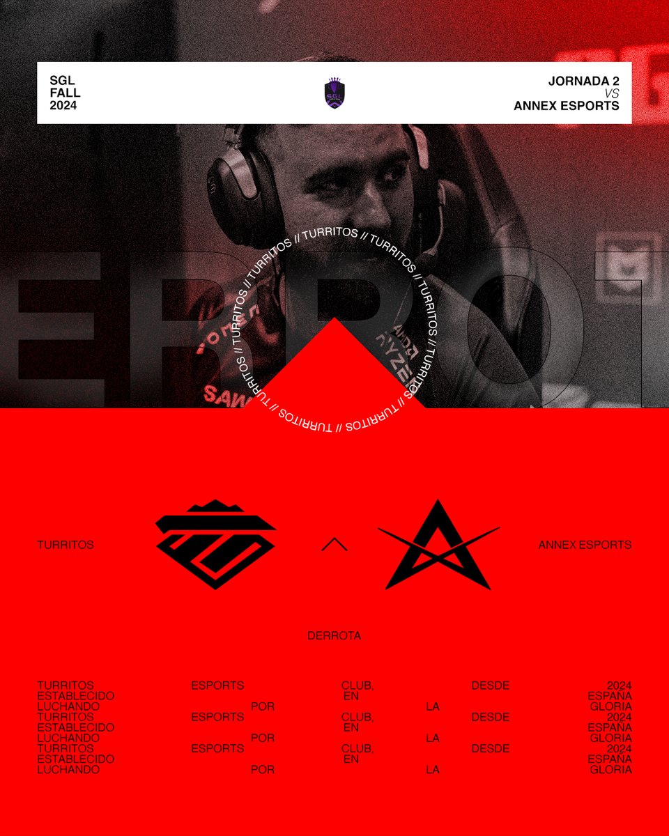 TURRITOS (@turritoscs) on Twitter photo Perdemos por 2-0 vs <a href="/AnnexEsport/">๐๐ง๐ง๐๐ฑ ๐๐ฌ๐ฉ๐จ๐ซ๐ญ๐ฌ ๐ด</a> en la <a href="/EU_SGL/">SGL</a> y nos despedimos asi de la posibilidad de pasar a los playoff.
Muchas gracias a todos por el apoyo!
Nos vemos la siguiente temporada ๐ฅฐ
#TurritosOnTop Perdemos por 2-0 vs <a href="/AnnexEsport/">๐๐ง๐ง๐๐ฑ ๐๐ฌ๐ฉ๐จ๐ซ๐ญ๐ฌ ๐ด</a> en la <a href="/EU_SGL/">SGL</a> y nos despedimos asi de la posibilidad de pasar a los playoff.
Muchas gracias a todos por el apoyo!
Nos vemos la siguiente temporada ๐ฅฐ
#TurritosOnTop