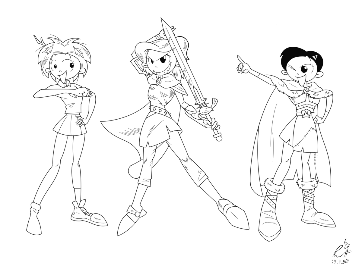 Th3VProducti0ns's tweet photo. A fun piece in-between comms. Amphibia's Calamity Trio in the style of Naoki Yokouchi (Woody Ken, Cyborg Kuro-chan, Uchuu no Gazou)
#art #stylechange #amphibia #disney #アンフィビア #サイボーグクロちゃん #ウッディケーン #宇宙のガズゥ #コミックボンボン https://t.co/KPeQfbuKj7