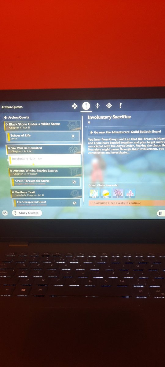 Arvis41638119's tweet photo. @GenshinImpact Hello I cant continue the story of the prequel of inazuma because my game is forcing me to do the 5th archon quest how do I fix this? https://t.co/wrFiRSKRmh