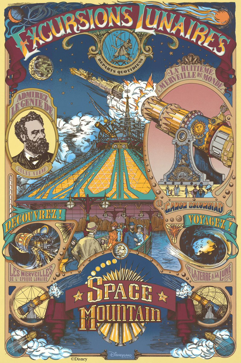 CafeFantasia's tweet photo. If you had to choose just ONE of the incredible #AttractionPosters that #TimDelaney designed for #DisneylandParis as your favourite, which one would it be? ๐ https://t.co/6llaRFAN44