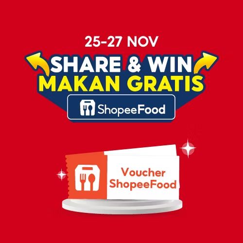 alifcode's tweet image. [SHARE &amp;amp; WIN MAKAN GRATIS 25-27 NOV!] Mau tau caranya? Yuk, gabung grup Shopee-ku sekarang juga dan ajak temanmu untuk dapetin Diskon 100% s/d 35RB!  Langsung klik di sini 👉 shp.ee/0yddwbzpwdn