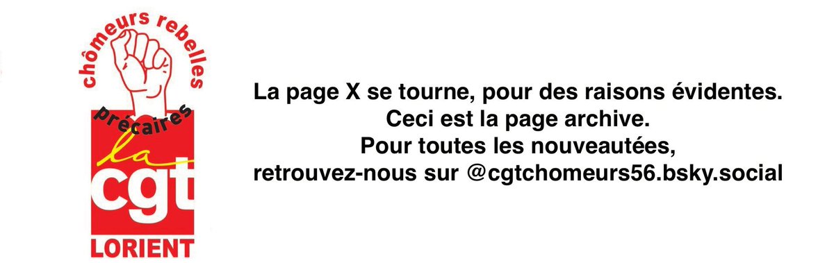 Bye bye X. 
Retrouvez-nous sur @cgtchomeurs56.bsky.social