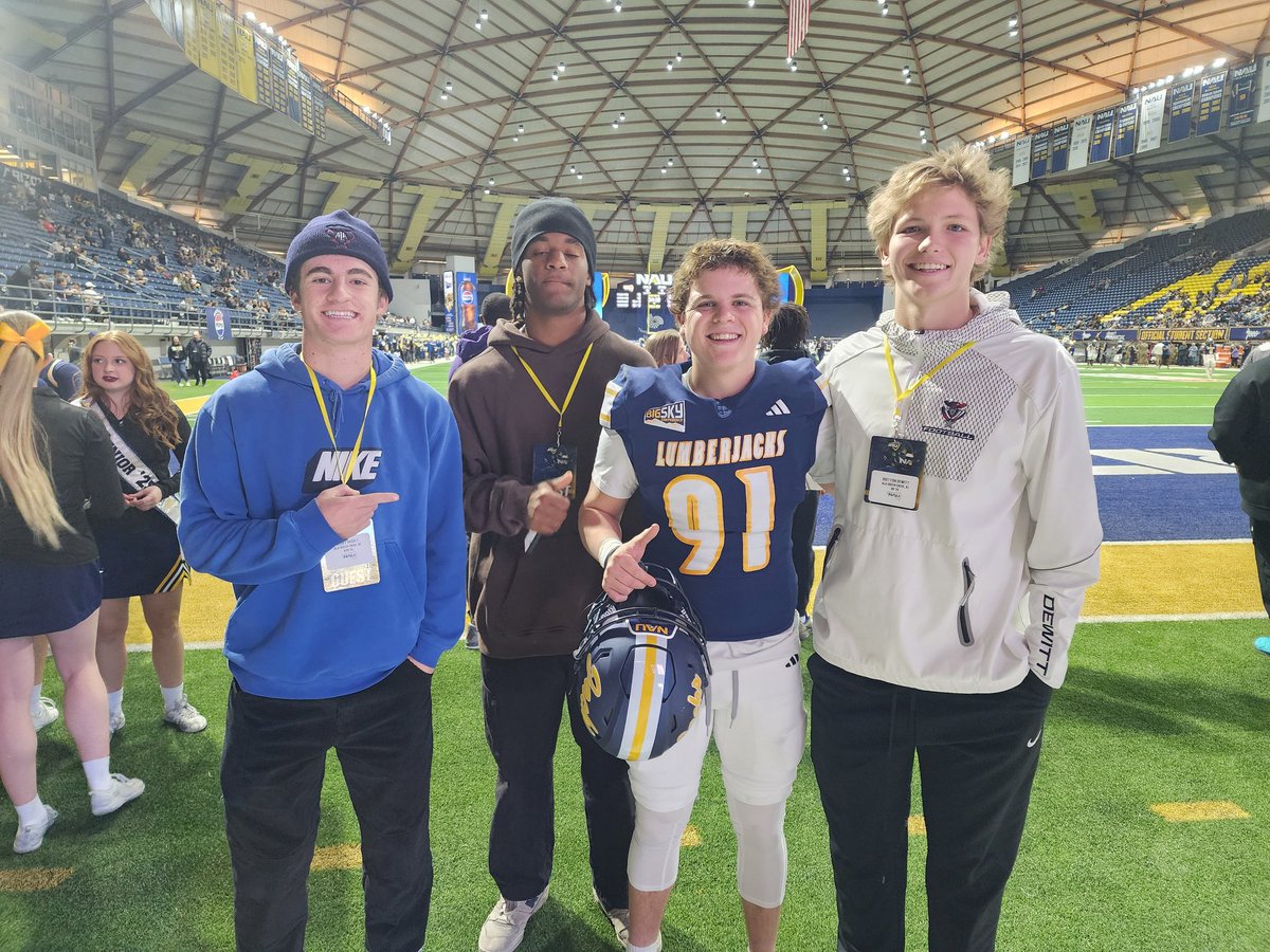 It was great to see <a href="/SamuelHunsaker_/">Samuel Hunsaker</a> bootin the ball <a href="/NAU_Football/">NAU Football</a> !

Thanks to <a href="/TimRoschmann/">Tim Roschmann</a> <a href="/CoachSwanson_/">Terry Swanson</a> and <a href="/Coachbwright4/">Brian Wright</a> for the game day invite and showing us the incredible facilities!

<a href="/alaqcfootball/">ALA QC Football</a> <a href="/raedwards8/">Richard Edwards</a> <a href="/CoachRWinkler/">Coach Winkler</a> <a href="/TyDetmer14/">Ty Detmer</a> <a href="/PatriotsDC/">James Verenski</a> <a href="/mxrd15/">Max Hall</a>
