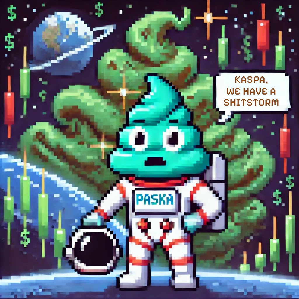 PaskaCurrency's tweet image. Kaspa, we have a $SHIT storm.

#MissionControl #Paska $SHIT #Kaspa #KRC20 #memecoin #meme #crypto