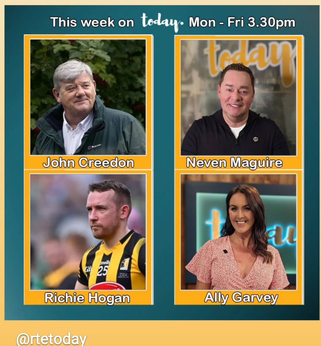 Really looking forward to cooking on the <a href="/RTEToday/">Today</a> Thursday two tasty and easy recipes 😋😋 <a href="/daithi_ose/">Dáithí Ó Sé.</a>