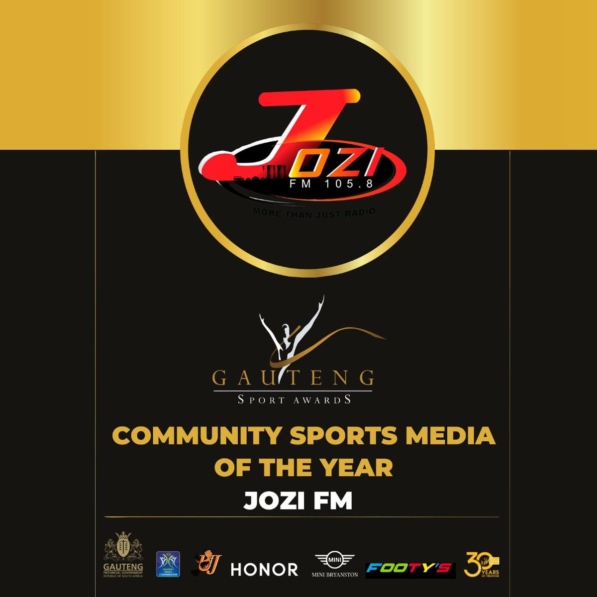 The Community Sports Media of the Year is Jozi Fm.

#gpsportawards
#gautengsportawards
#GSA24
#GSA2024