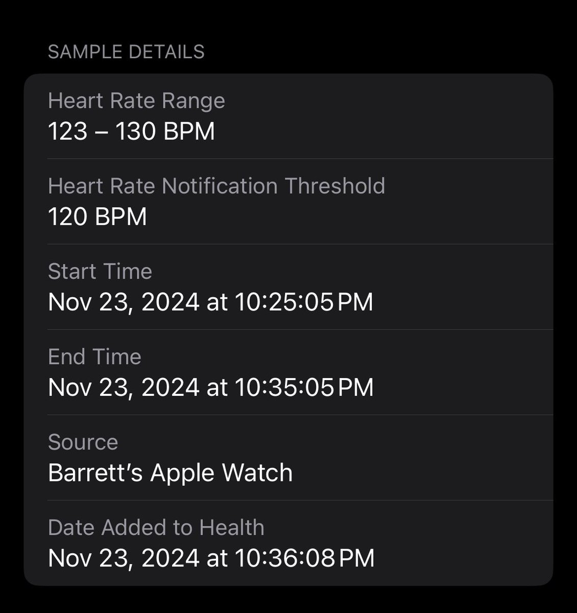 _The_Fisch_'s tweet image. Proof that being an Aggie fan is not for the faint of heart. My Apple Watch showed me this, this morning. #GigEm #ICareTooMuch