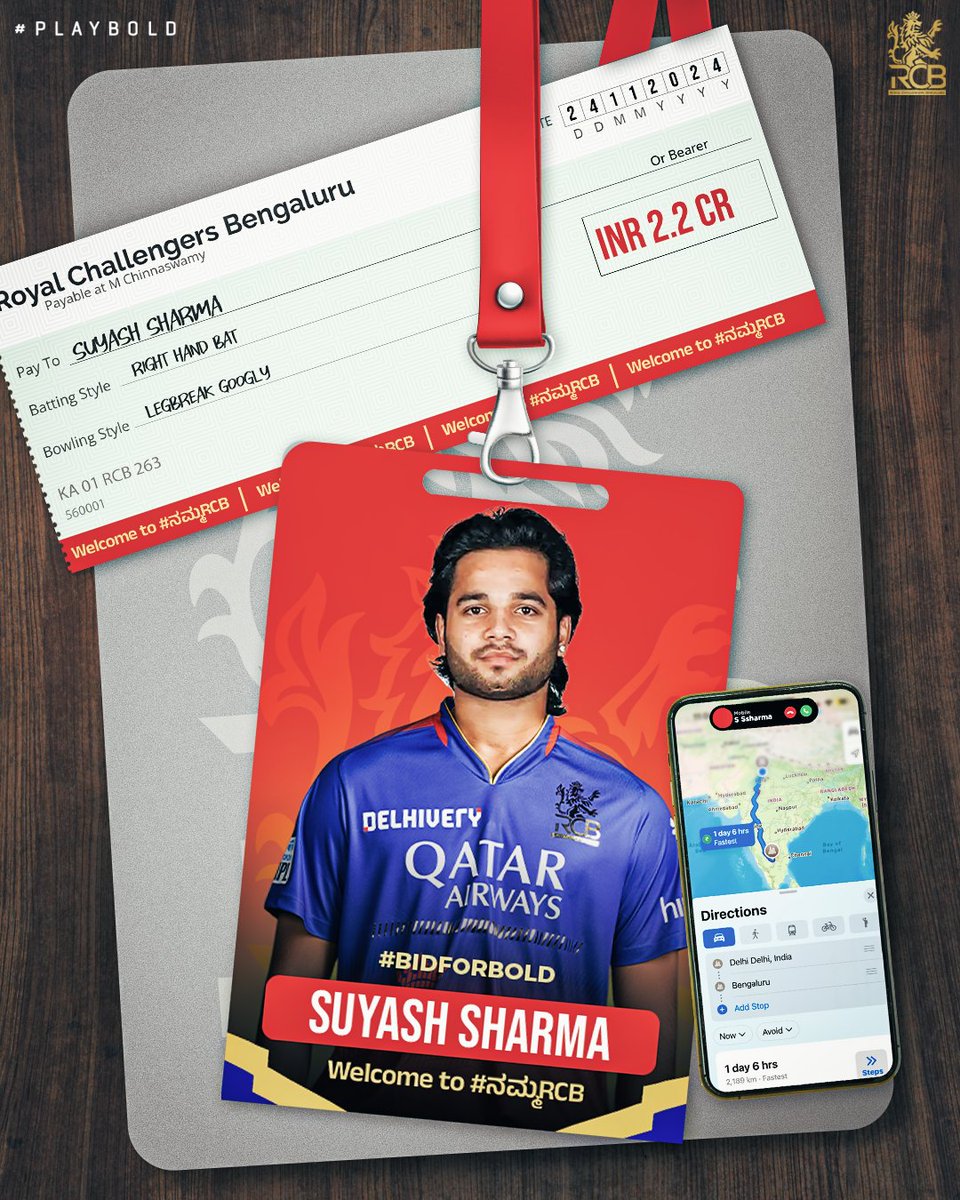 RCBTweets's tweet photo. Suyash Sharma spins his way into the RCB squad! 🌀😍

Ready to weave his magic on the field, our new leggie is all set to leave batters in a daze! 🤩

#NowARoyalChallenger #PlayBold #ನಮ್ಮRCB #IPL2025 https://t.co/akSwlxAdxl
