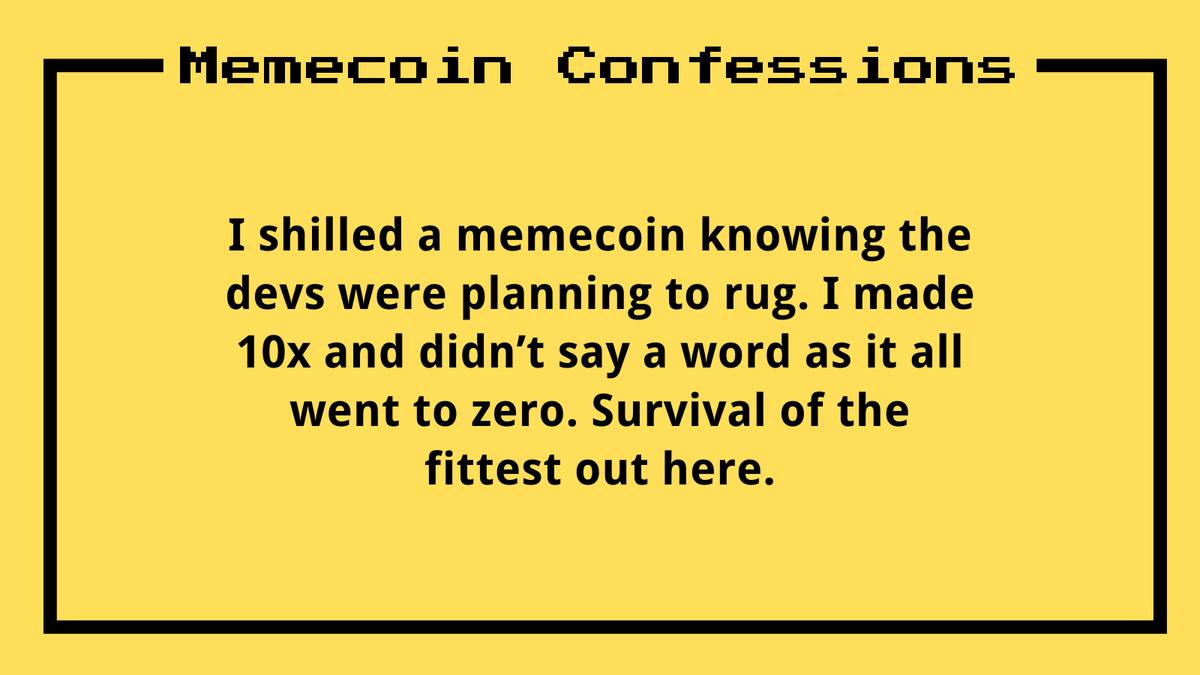 Memecoin Confessions tweet media