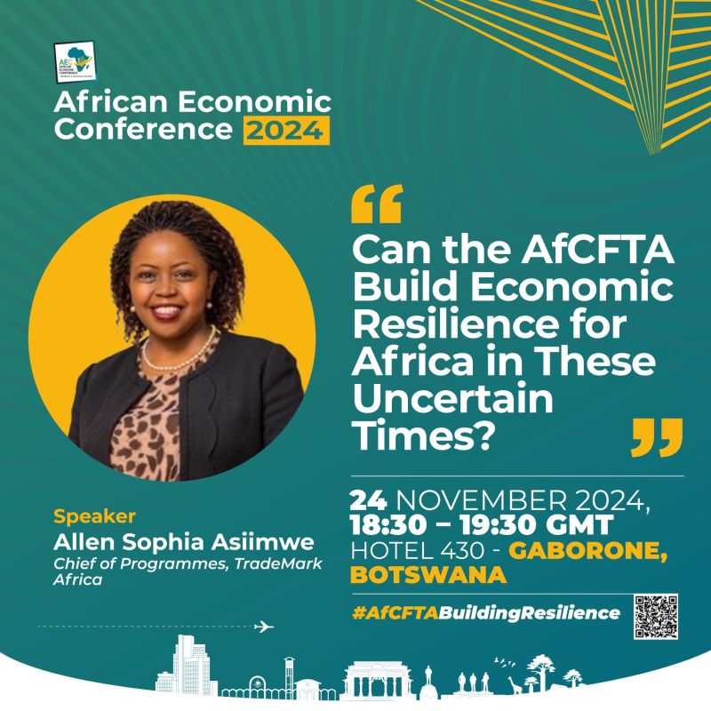 TradeMarkAfrica's tweet photo. Our Chief of Programs @AllenAsiimwe1 is optimistic that in such uncertain times, @AfCFTA is Africa's ticket to resilience, but only when we build trust & eliminate non-tariff barriers! "The policies are in place for Africa to trade with itself & with the rest of the world." #ATDF https://t.co/Wtf17iRN66
