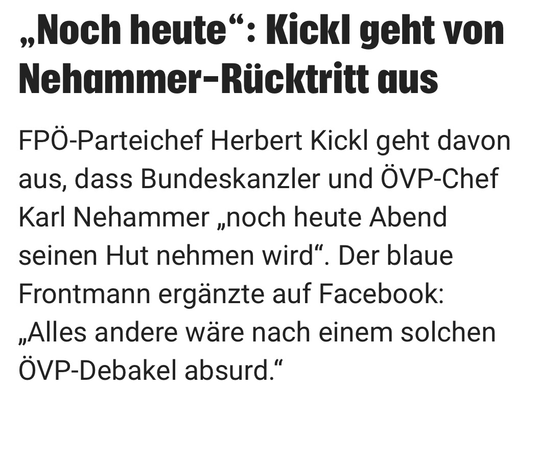 austrocom's tweet image. „Noch heute": Wahlsieger #Kickl geht von #Nehammer-Rücktritt aus.

„Alles andere wäre nach einem solchen ÖVP-Debakel absurd."

Adios Genosse Karl 👉👉👉