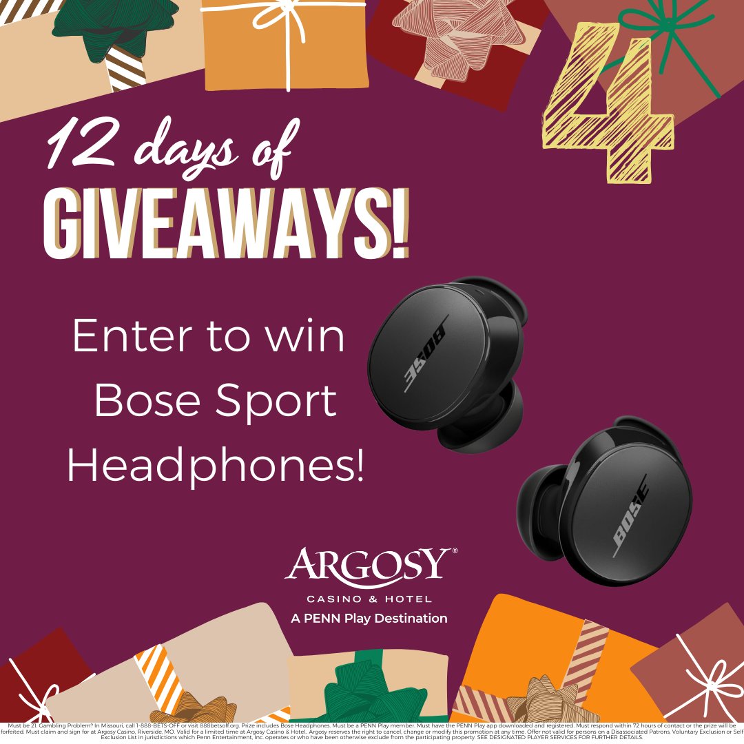 ArgosyKC's tweet photo. 🎁𝐃𝐚𝐲 𝟒🎁
FOLLOW OUR PAGE, LIKE and REPOST this post for your chance to win Bose Headphones! 1 winner will be randomly selected &amp; announced TOMORROW at noon. 𝐖𝐢𝐧𝐧𝐞𝐫 𝐦𝐮𝐬𝐭 𝐡𝐚𝐯𝐞 𝐭𝐡𝐞 𝐏𝐄𝐍𝐍 𝐏𝐥𝐚𝐲 𝐚𝐩𝐩, 𝐬𝐨 𝐝𝐨𝐰𝐧𝐥𝐨𝐚𝐝 𝐍𝐎𝐖: https://t.co/0EkblLOqQV https://t.co/nwKAX3CZqG