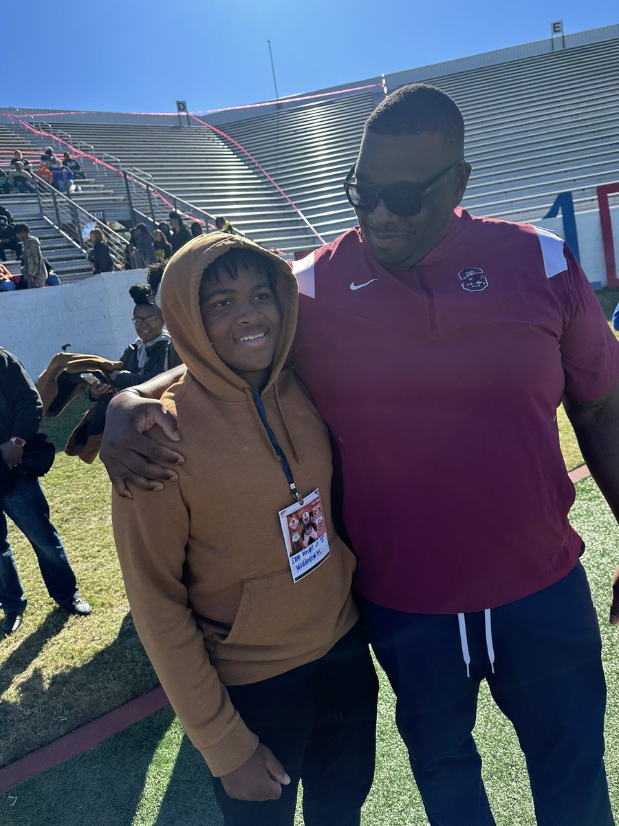 swright12's tweet photo. I had a great time back on campus @SCState_Fb talking with my teammate and classmate @AD_Nate_Cochran. Thanks you @CoachNGodd for inviting @SamuelWrightJr4. @CoachCParrott https://t.co/s3DDEn45G8