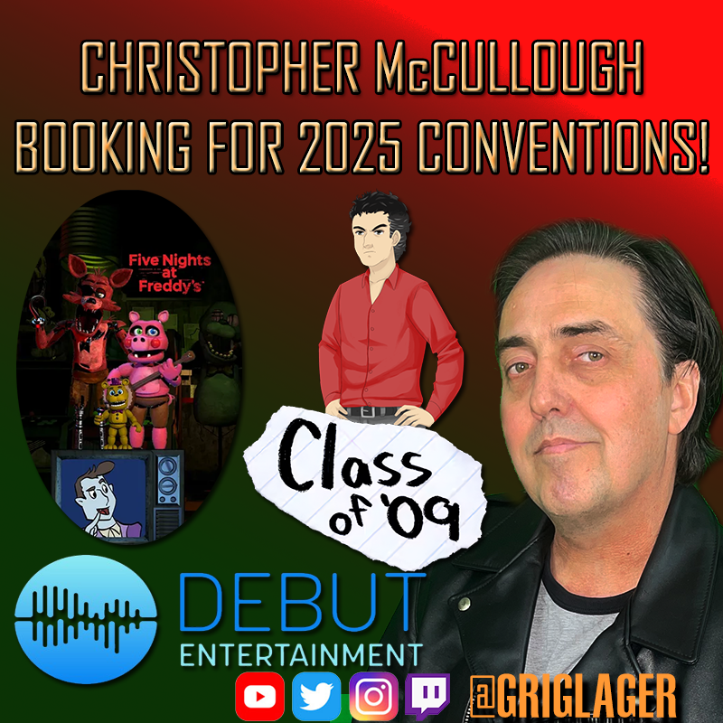 GrigLager's tweet photo. I'm taking bookings for 2025!    

Would you like to see me at a con near you? You can request me to your local con with this image or tag them in this tweet!    

If you're a convention booker, hello! You can reach out to Debut Entertainment at: https://t.co/gFccTrrfQJ
#fnaf #classof09