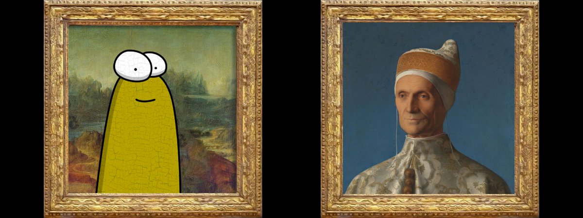 EmodusNFT's tweet photo. GM to the powerful and the peaceful 💛

On the left: Modus Lisa – no frills, just feels.
On the right: Doge Leonardo Loredan – Venice’s OG power pose. 🛡️

Power or peace? Drop your NFT or tell us which vibe you’re feeling today! 👇💛🤘

#ModusLisa #EmodusNFT #DogeLoredan #ClassicArt #Web3Culture