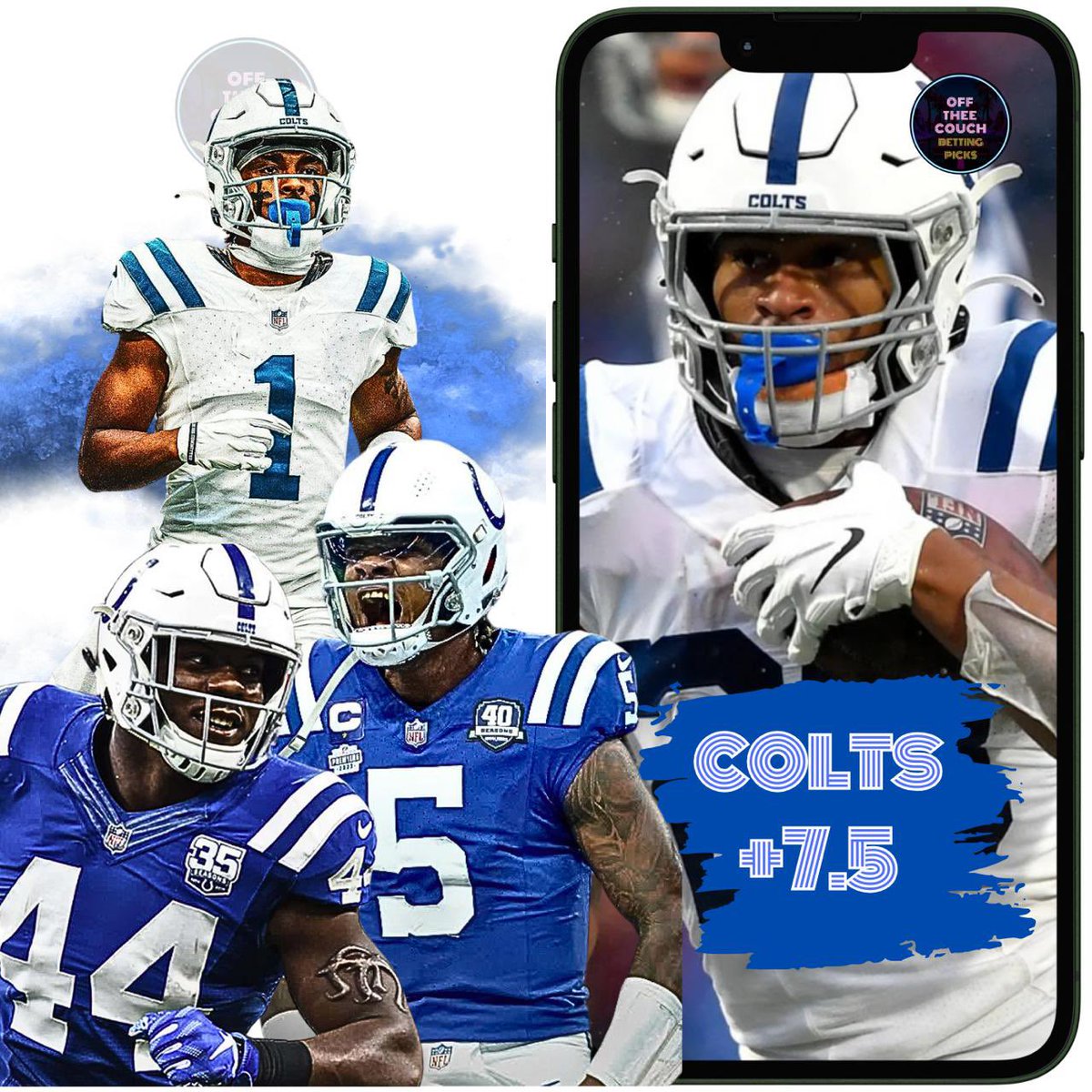 BetWithATP's tweet photo. Off Thee Couch Free Play of The Day 🧪
•
•
•
COLTS +7.5
#otcpicks #sportsbetting #nflbets #freebet https://t.co/RF3G5BEoup