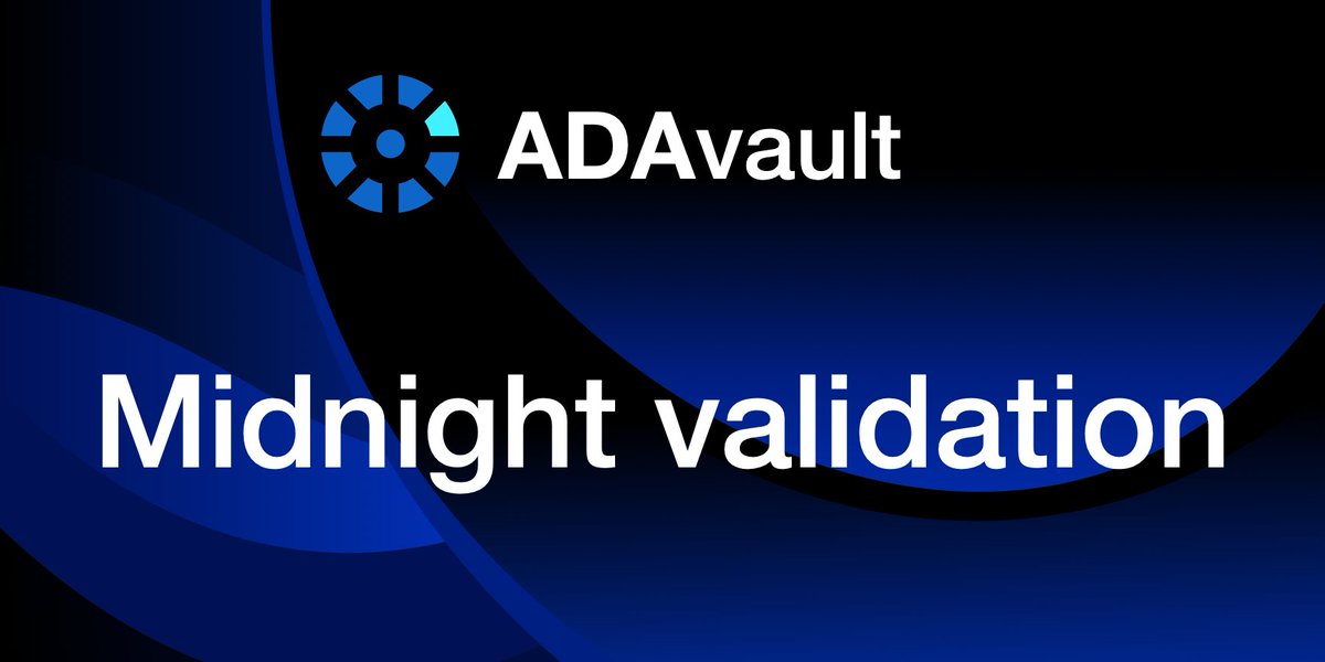 adavaultops's tweet image. We are running a validator on Testnet (preview) and plan to run on mainnet when Midnight goes live.
