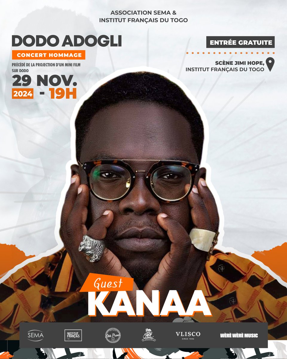 SEMA (@sema_umoja) on Twitter photo 🌿Concert Hommage Dodo Adogli - La Line-Up.
🧡🤍Ces amis de Dodo qui vous donnent rendez-vous le vendredi prochain.
<a href="/Elom20ce/">Elom 20ce</a> - <a href="/FofoSkarfo/">Fofo Skarfo</a> - @kikogoldenboy - <a href="/KaNaaBiZoU/">K E K E L I 🌞</a>
Do not forget
📆Vendredi 29 Novembre
⌚19h00
📍 Institut Français du Togo | Scène Jimi Hope
👇🏽 🌿Concert Hommage Dodo Adogli - La Line-Up.
🧡🤍Ces amis de Dodo qui vous donnent rendez-vous le vendredi prochain.
<a href="/Elom20ce/">Elom 20ce</a> - <a href="/FofoSkarfo/">Fofo Skarfo</a> - @kikogoldenboy - <a href="/KaNaaBiZoU/">K E K E L I 🌞</a>
Do not forget
📆Vendredi 29 Novembre
⌚19h00
📍 Institut Français du Togo | Scène Jimi Hope
👇🏽